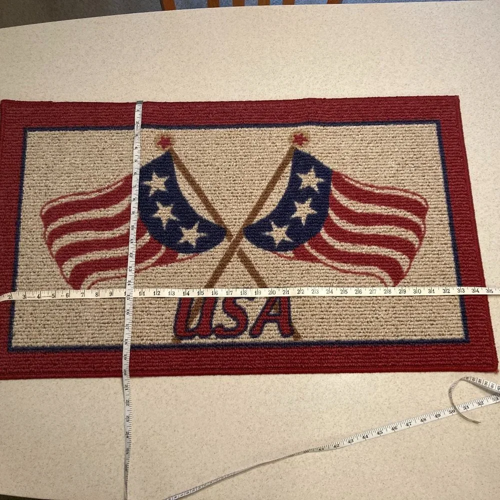 USA Door Mat Patriotic Flags NWOT